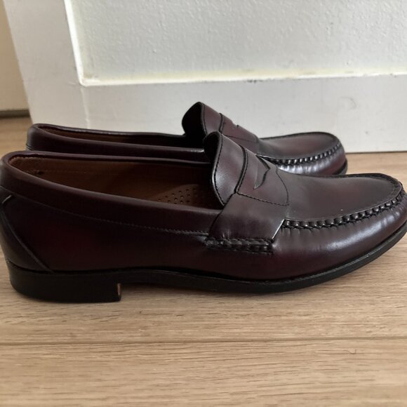 Allen Edmonds Walden Burgundy/ Oxblood Loafers/ Slip on Shoes - 9.5D - Picture 3 of 8